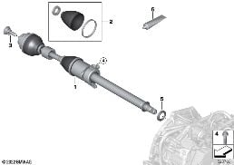 OUTPUT SHAFT FRONT RIGHT diagram for BMW X1 U11 18i