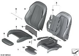 SEAT, FRONT, UPHLSTRY, COVER, SPORT SEAT diagram for BMW X1 F48 20d