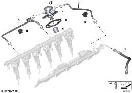 Pompe à haute pression/Conduites diagram for BMW 4 Series G23 Cabriolet LCI M440iX