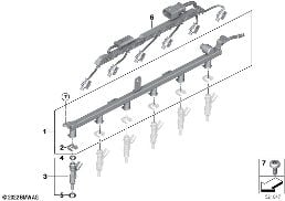 Rampe d'inject.basse pression/injecteur diagram for BMW 4 Series G23 Cabriolet LCI M440iX