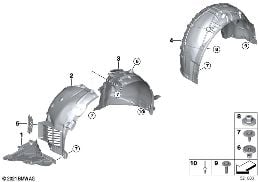 WHEELARCH TRIM diagram for BMW 3 Series G80 M3 M3 Competition