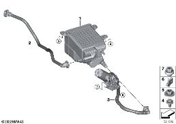 Filtr s akt. uhlím/odvětr. paliv. nádrže diagram for BMW 7 Series G70 735i