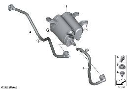 Filtr s akt. uhlím/odvětr. paliv. nádrže diagram for BMW 7 Series G70 735i