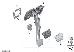 PEDAL ASSEMBLY, AUTOMATIC TRANSMISSION diagram for BMW 5 Series G90 M5 M5