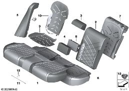 เบาะและที่หุ้มที่นั่งด้านหลัง diagram for BMW X5L G18 X5 30LiX