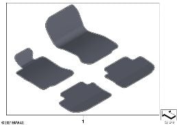 INDIVIDUAL FLOOR MATS, LEATHER BORDER