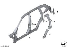 SIDE FRAME SECTION, CENTER diagram for BMW X4 G02 30dX
