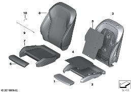 座椅 前部 座墊和座套 舒適型座椅 diagram for BMW X3 G01 M40dX