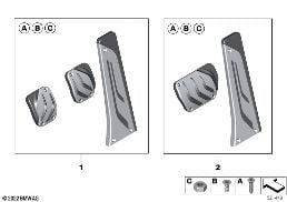 HIGH-GRADE STEEL PEDAL COVERS diagram for BMW i8 I15 i8