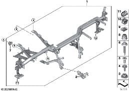 CARRIER INSTRUMENT PANEL diagram for BMW 3 Series G21 Touring LCI 320d