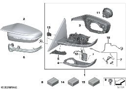 OUTSIDE MIRROR diagram for BMW 3 Series G20 Sedan LCI M340iX