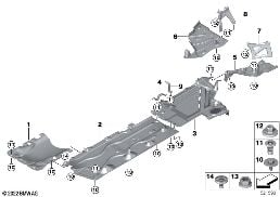 Onderbodembekleding diagram for BMW X1 U11 20i