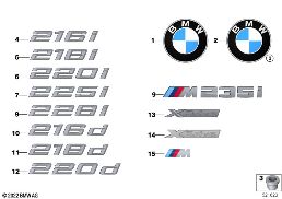 EMBLEMS / LETTERINGS diagram for BMW 2 Series F44 Gran Coupé 220iX