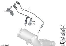 Lambdasonde/aanbouwdelen diagram for BMW X1 U11 18i