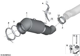 Katalizator przy silniku diagram for BMW 7 Series G70 740iX