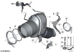 Katalizator przy silniku diagram for BMW 7 Series G70 750eX