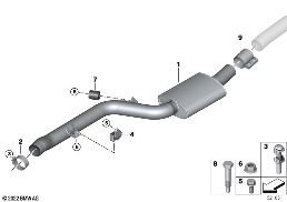 Tłumik wstępny diagram for BMW 7 Series G70 740iX