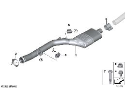 Katalyzátor/přední tlumič výfuku diagram for BMW 7 Series G70 735i