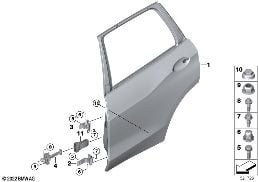 REAR DOOR - HINGE/DOOR BRAKE diagram for BMW X7 G07 LCI 40iX