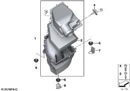 INTAKE MUFFLER/FILTER CARTRIDGE/HFM diagram for BMW X5 G05 LCI 40iX