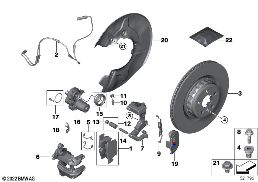 REAR BRAKE / BRAKE PAD / WEAR SENSOR diagram for BMW 5 Series G60 Sedan 530e