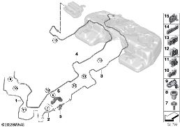 FUEL PIPE AND MOUNTING PARTS diagram for BMW X5 G05 LCI 40iX