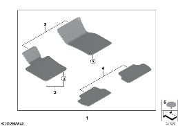 Dywaniki podłogowe diagram for BMW MINI F56 One