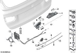 TRUNK LID/CLOSING SYSTEM diagram for BMW 3 Series F31 316d