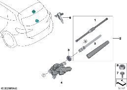 Jednotlivé díly stěrač zadního skla diagram for BMW 2 Series U06 Active Tourer 230eX