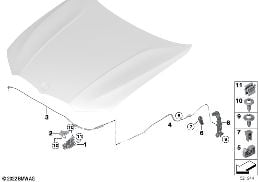 Motorkap sluitsysteem diagram for BMW 3 Series G28 Sedan LCI 325LiX