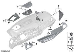 Anbauteile Instrumententafel oben diagram for BMW X7 G07 LCI 40iX