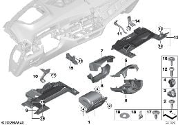 Parti applic. plancia portastrumenti inf diagram for BMW X6 G06 LCI 30dX