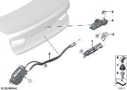 Achterklep sluitsysteem diagram for BMW 3 Series G28 Sedan LCI 325LiX