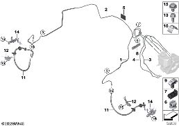 BRAKE PIPE, FRONT diagram for BMW 5 Series G60 Sedan 530e