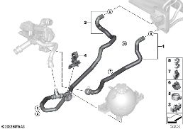 ท่อน้ำหล่อเย็น diagram for BMW X3 G01 LCI M40iX