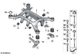 Hinterachsträger diagram for BMW X7 G07 40dX