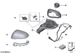 OUTSIDE MIRROR diagram for BMW X2 U10 iX2 eDrive20