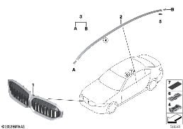 EXTERIOR TRIM / GRILL diagram for BMW 3 Series G20 Sedan LCI 330d