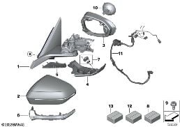 OUTSIDE MIRROR diagram for BMW 7 Series G70 i7 xDrive60