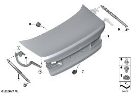 Koffertlucka diagram for BMW 5 Series G30 520i