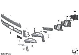 M 饰板 装饰元件 前部 diagram for BMW X5 G05 40iX