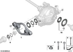 Achterasaandrijving adapter/pakkingen diagram for BMW 3 Series G80 M3 LCI M3
