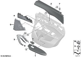 Aanbouwdelen portierbekleding achter diagram for BMW X1 U11 20i