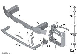 Träger vorn diagram for BMW X7 G07 LCI 40iX