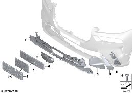 Verkleidung Zierelemente vorn diagram for BMW X7 G07 LCI 40iX