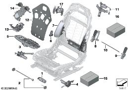ชุดมอเตอร์และไฟฟ้าด้านหน้า diagram for BMW X5L G18 X5 30LiX
