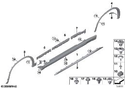 Mascherina M sottoporta / passaruota diagram for BMW X2 F39 25iX