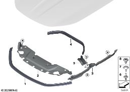 Pokrywa silnika, uszczelki diagram for BMW 7 Series G70 740dX