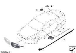M PERFORMANCE AERODYNAMICS ACC.PARTS diagram for BMW 6 Series G32 GT 620d