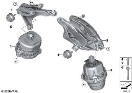 Zawieszenie silnika diagram for BMW 7 Series G70 740iX